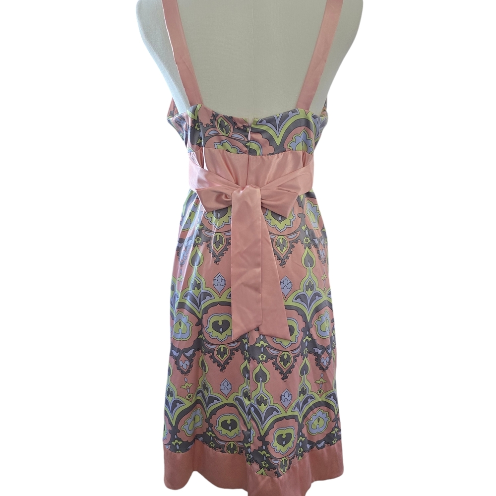 Chic Pink Patterned Mini Dress - Picture 2 of 2